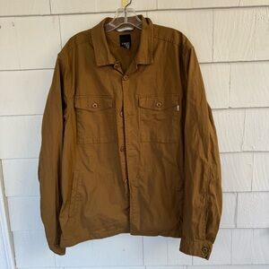 Vuori Ripstop Utility Jacket Shacket Button Front Brown size XL
